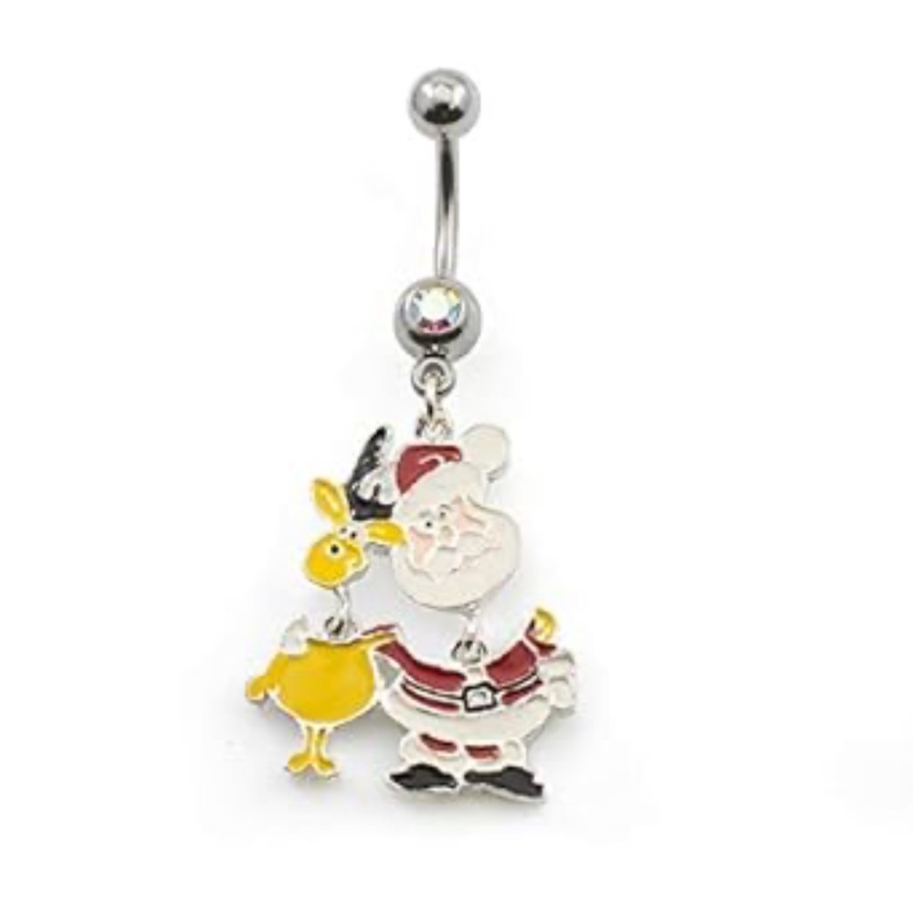 NEW Christmas themed Santa & Reindeer Belly Button Ring